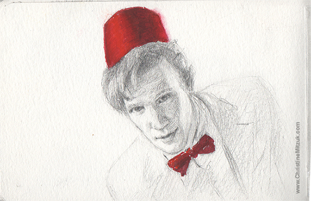 Sketchbook Smear Relief and Some Doctor Who Fan Art