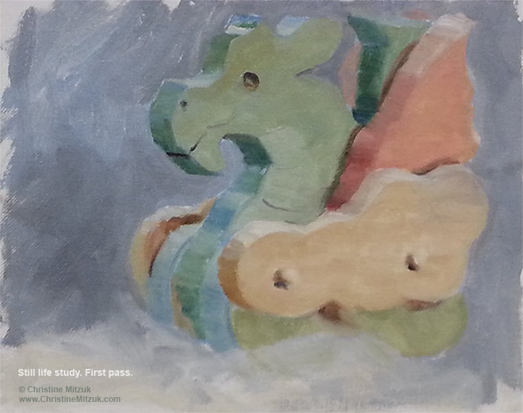 Oil Painting Demo – Toy Dragon