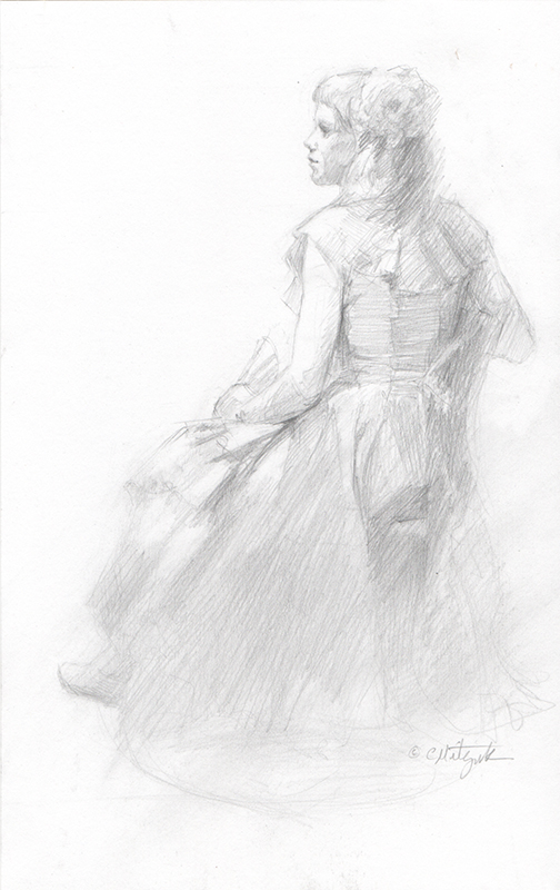 Pencil Figure Drawing – For Sale