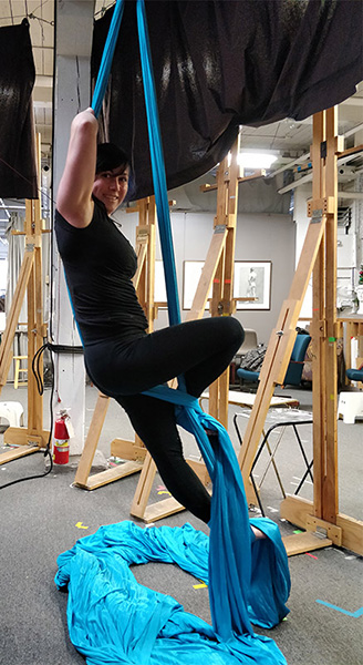 One Class Only! Aerialist Poses with Silks at The Atelier